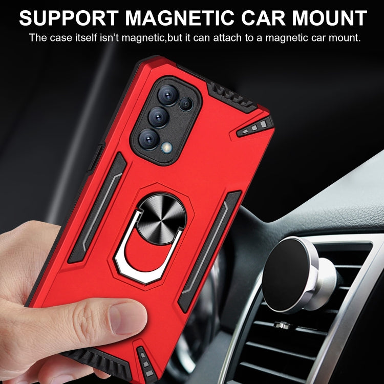 For OPPO Reno5 4G PC + TPU Protective Case with 360 Degrees Rotatable Ring Holder