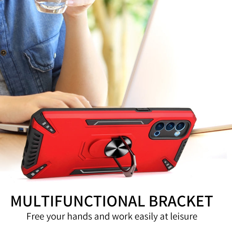 For OPPO Reno4 PC + TPU Protective Case with 360 Degrees Rotatable Ring Holder