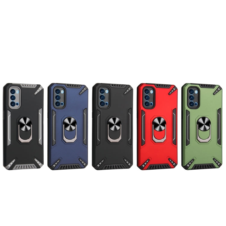 For OPPO Reno4 PC + TPU Protective Case with 360 Degrees Rotatable Ring Holder