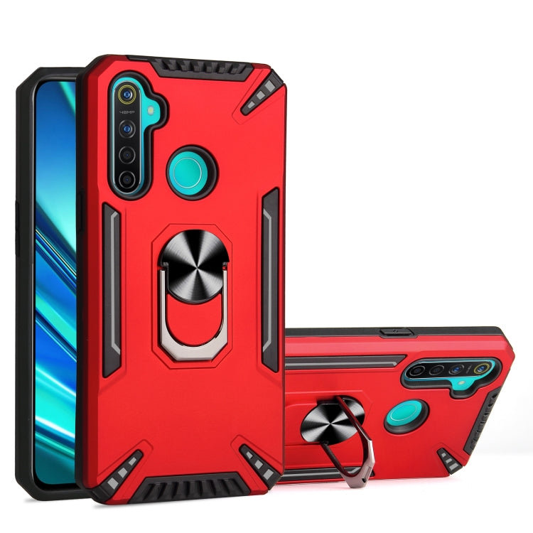 For Realme 5 PC + TPU Protective Case with 360 Degrees Rotatable Ring Holder