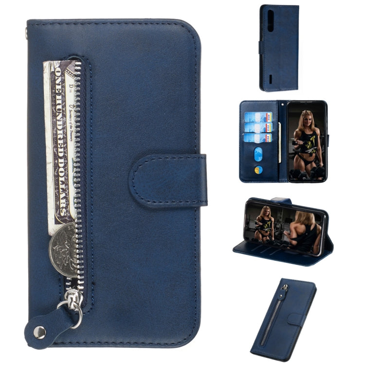 For Xiaomi Mi CC9e / Mi A3 Fashion Calf Texture Zipper Horizontal Flip PU Leather Case, with Holder & Card Slots & Wallet
