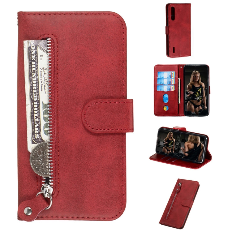 For Xiaomi Mi CC9e / Mi A3 Fashion Calf Texture Zipper Horizontal Flip PU Leather Case, with Holder & Card Slots & Wallet