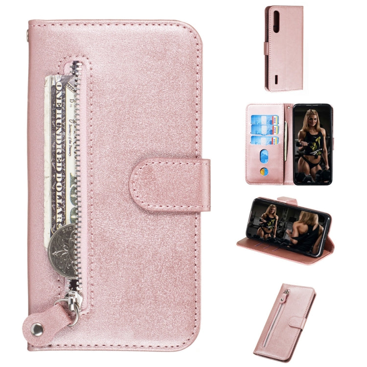 For Xiaomi Mi CC9e / Mi A3 Fashion Calf Texture Zipper Horizontal Flip PU Leather Case, with Holder & Card Slots & Wallet