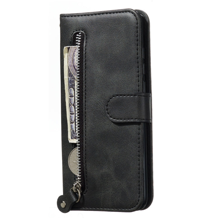 For Xiaomi Mi CC9 / Mi A3 Lite Fashion Calf Texture Zipper Horizontal Flip PU Leather Case, with Holder & Card Slots & Wallet