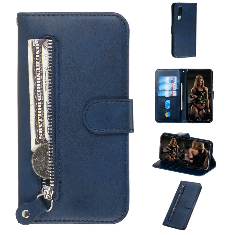 For Xiaomi Mi CC9 / Mi A3 Lite Fashion Calf Texture Zipper Horizontal Flip PU Leather Case, with Holder & Card Slots & Wallet