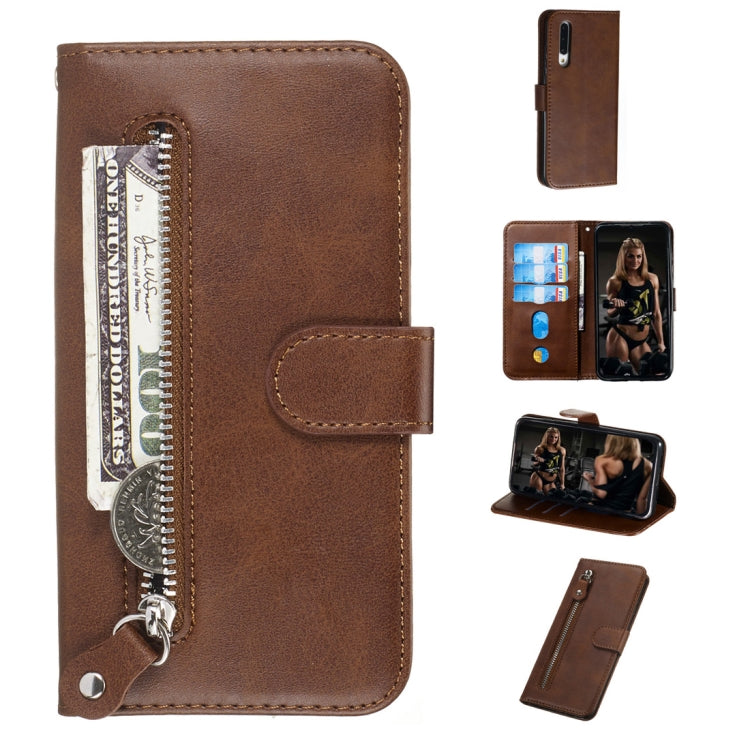 For Xiaomi Mi CC9 / Mi A3 Lite Fashion Calf Texture Zipper Horizontal Flip PU Leather Case, with Holder & Card Slots & Wallet