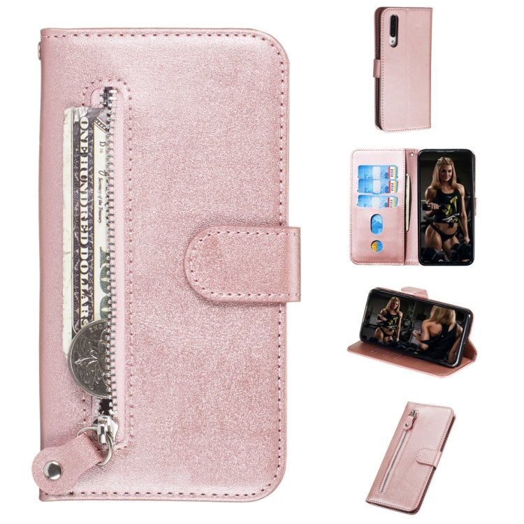For Xiaomi Mi CC9 / Mi A3 Lite Fashion Calf Texture Zipper Horizontal Flip PU Leather Case, with Holder & Card Slots & Wallet