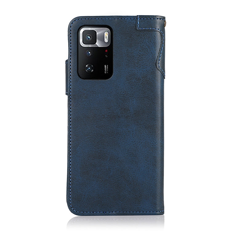 For Xiaomi Poco X3 GT KHAZNEH Dual-Splicing Cowhide Texture Horizontal Flip Leather Case with Holder & Card Slots & Wallet & Photo Frame & Lanyard