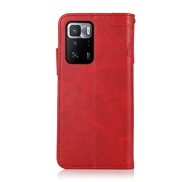 For Xiaomi Poco X3 GT KHAZNEH Dual-Splicing Cowhide Texture Horizontal Flip Leather Case with Holder & Card Slots & Wallet & Photo Frame & Lanyard