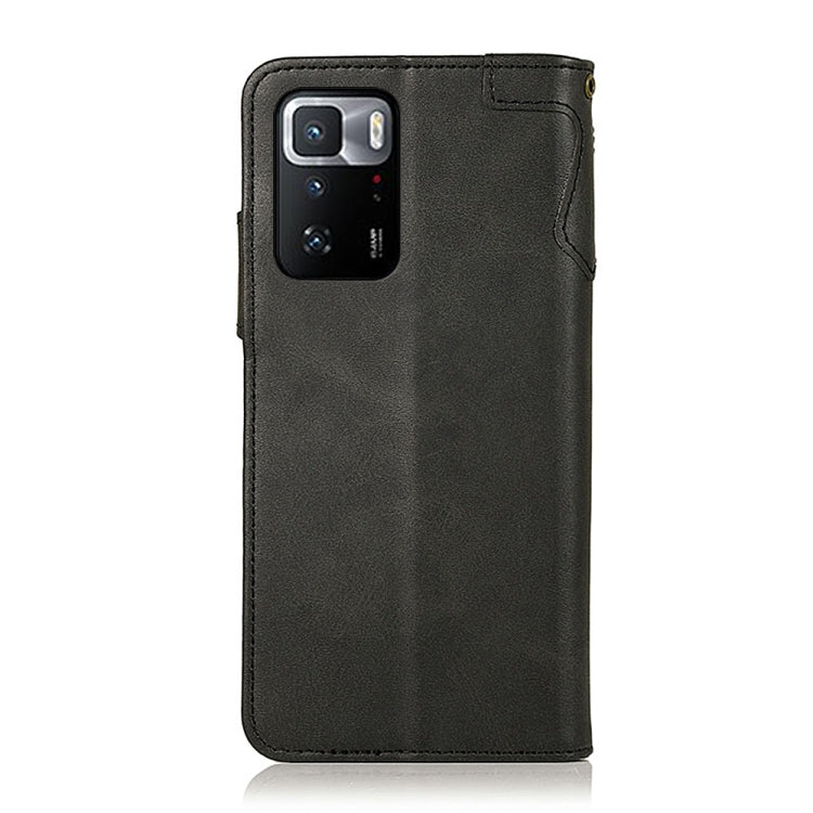 For Xiaomi Poco X3 GT KHAZNEH Dual-Splicing Cowhide Texture Horizontal Flip Leather Case with Holder & Card Slots & Wallet & Photo Frame & Lanyard