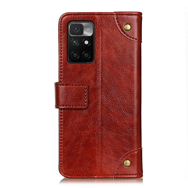 For Xiaomi Redmi 10 / Redmi Note 11 4G Copper Buckle Nappa Texture Horizontal Flip Leather Case with Holder & Card Slots & Wallet
