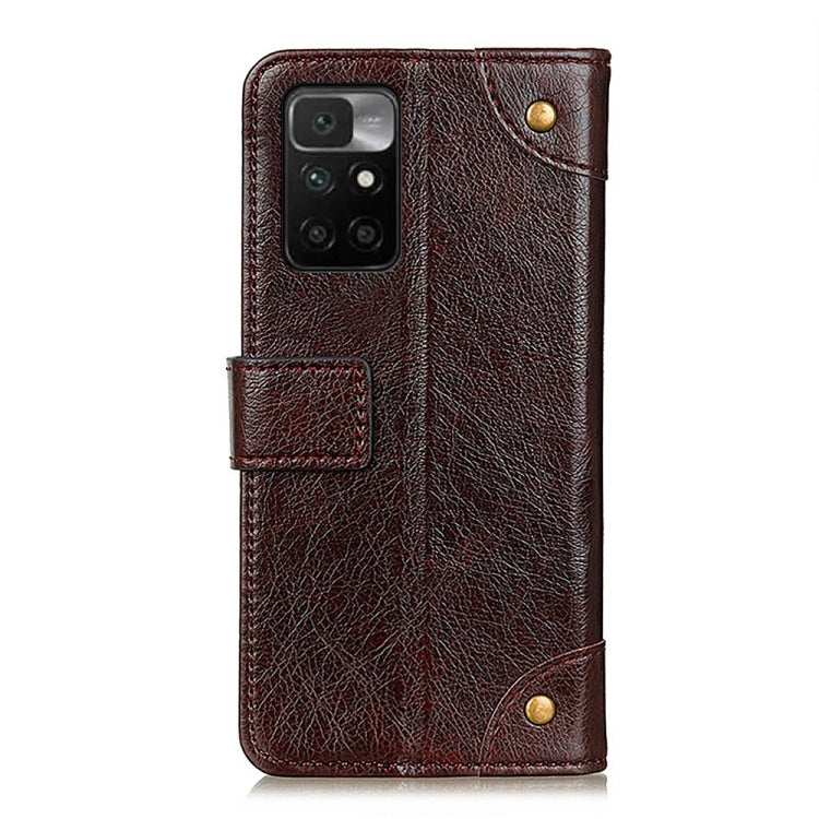 For Xiaomi Redmi 10 / Redmi Note 11 4G Copper Buckle Nappa Texture Horizontal Flip Leather Case with Holder & Card Slots & Wallet