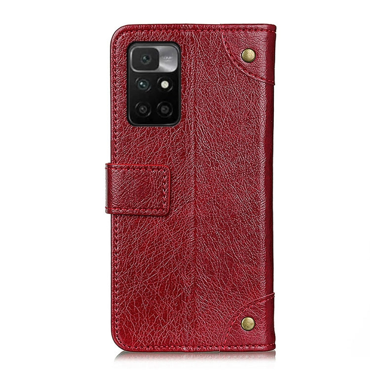 For Xiaomi Redmi 10 / Redmi Note 11 4G Copper Buckle Nappa Texture Horizontal Flip Leather Case with Holder & Card Slots & Wallet