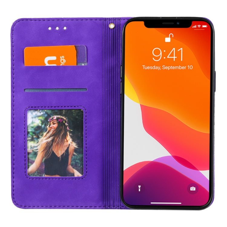 For iPhone 13 Pro Max Lucky Flowers Embossing Pattern Magnetic Horizontal Flip Leather Case with Holder & Card Slots