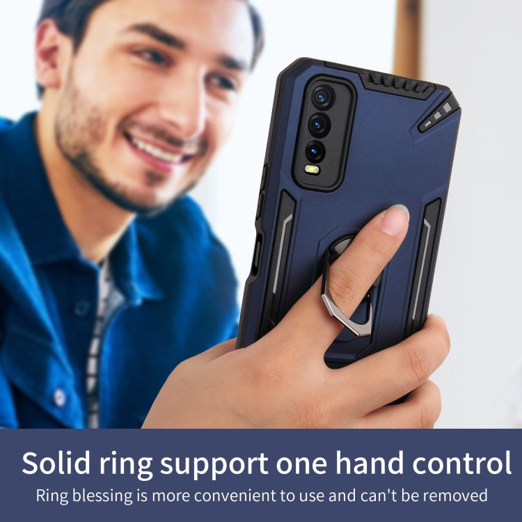 For vivo Y20 PC + TPU Protective Case with 360 Degrees Rotatable Ring Holder