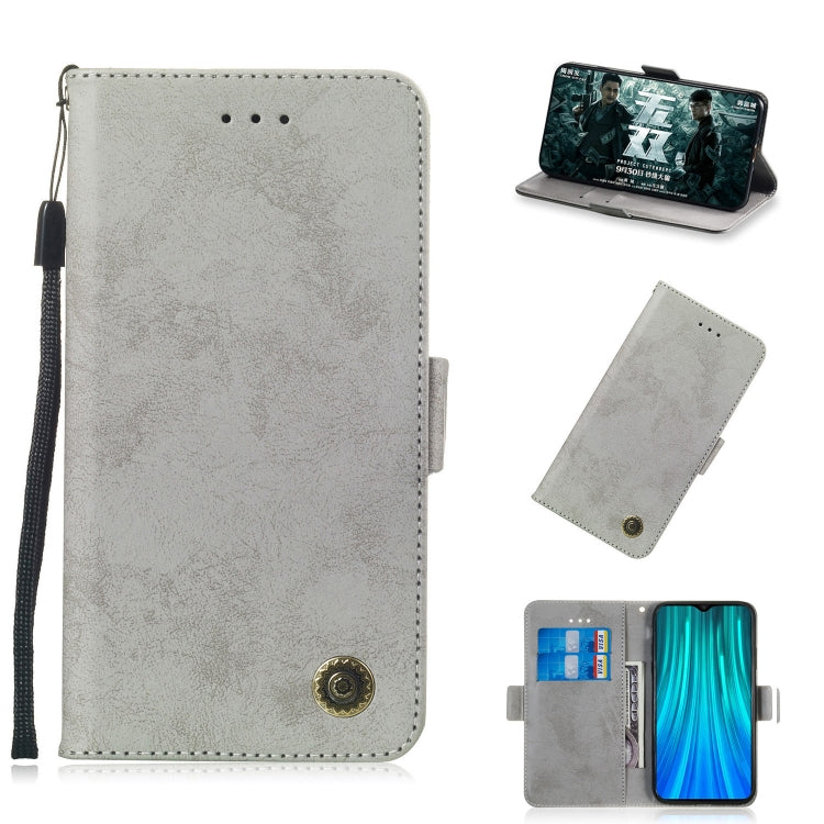 For Xiaomi Redmi Note 8 Pro Retro Horizontal Flip PU Leather Case with Card Slots & Holder