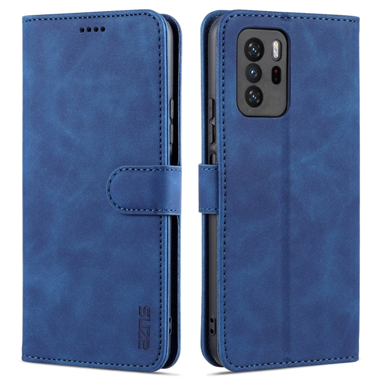 For Xiaomi Redmi Note 10 Pro 5G AZNS Skin Feel Calf Texture Horizontal Flip Leather Case with Card Slots & Holder & Wallet