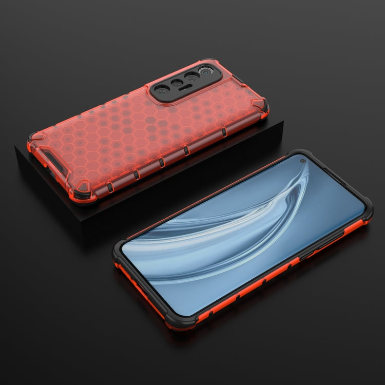 For Xiaomi Mi 10S Shockproof Honeycomb PC + TPU Case with Neck Lanyard