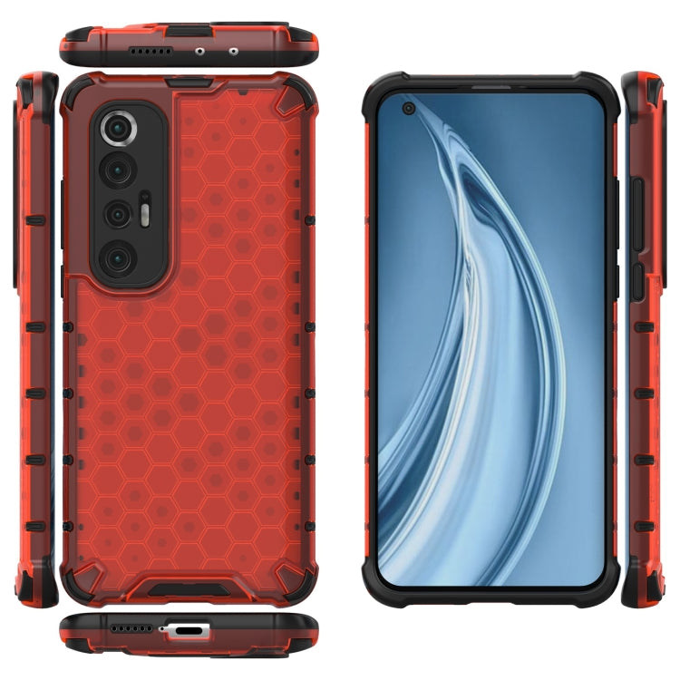 For Xiaomi Mi 10S Shockproof Honeycomb PC + TPU Case with Neck Lanyard