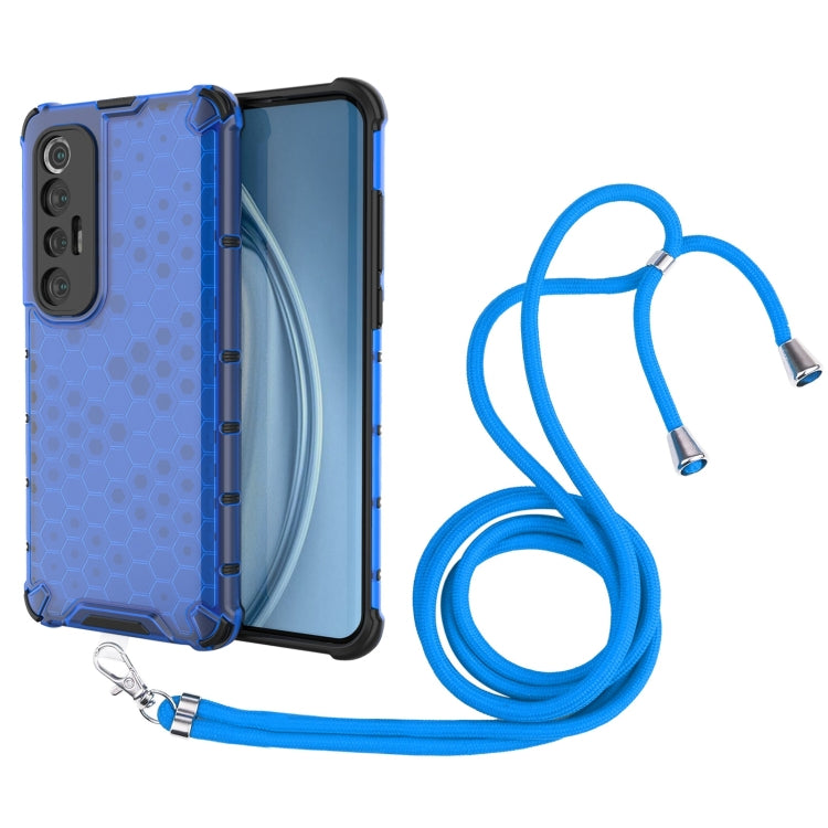 For Xiaomi Mi 10S Shockproof Honeycomb PC + TPU Case with Neck Lanyard