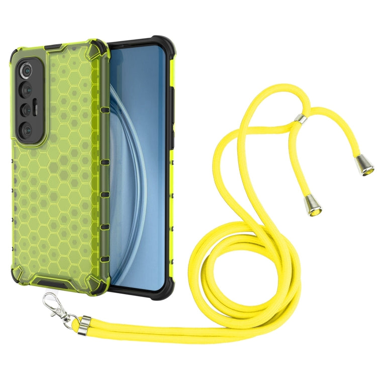 For Xiaomi Mi 10S Shockproof Honeycomb PC + TPU Case with Neck Lanyard