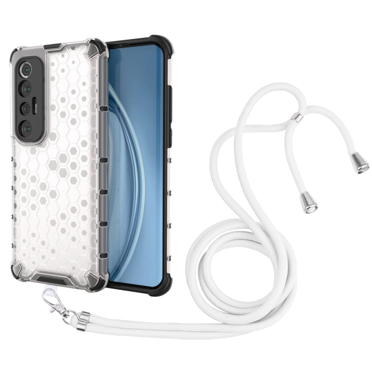 For Xiaomi Mi 10S Shockproof Honeycomb PC + TPU Case with Neck Lanyard