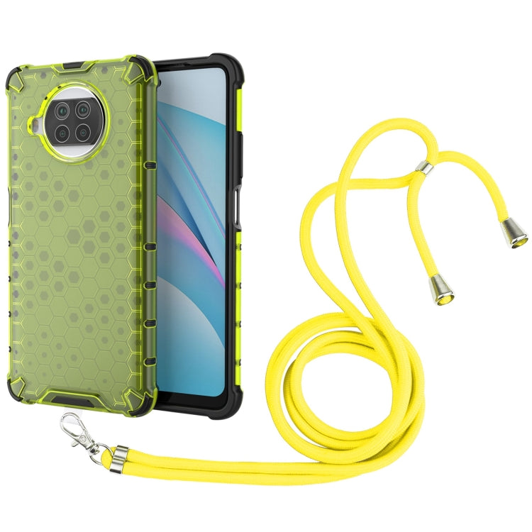 For Xiaomi Mi 10T Lite 5G Shockproof Honeycomb PC + TPU Case with Neck Lanyard