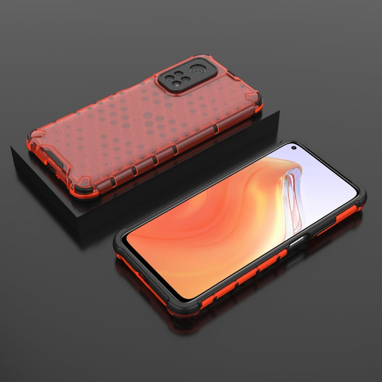 For Xiaomi Mi 10T / 10T Pro Shockproof Honeycomb PC + TPU Case with Neck Lanyard