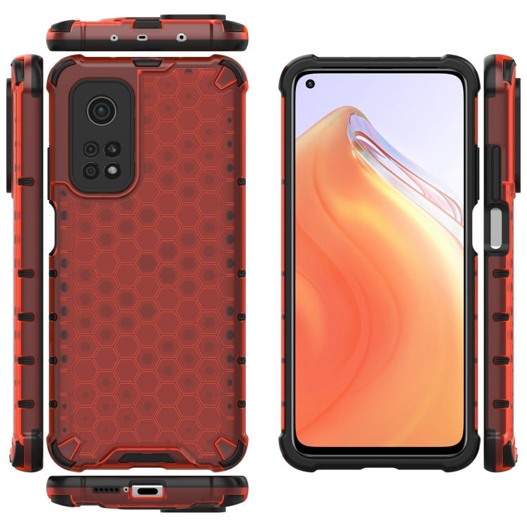 For Xiaomi Mi 10T / 10T Pro Shockproof Honeycomb PC + TPU Case with Neck Lanyard