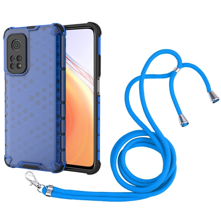 For Xiaomi Mi 10T / 10T Pro Shockproof Honeycomb PC + TPU Case with Neck Lanyard