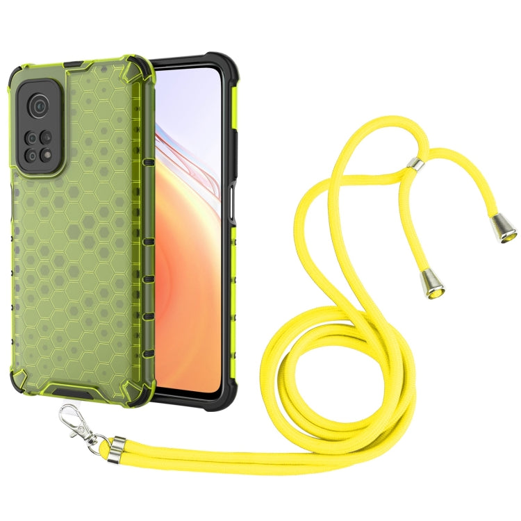 For Xiaomi Mi 10T / 10T Pro Shockproof Honeycomb PC + TPU Case with Neck Lanyard