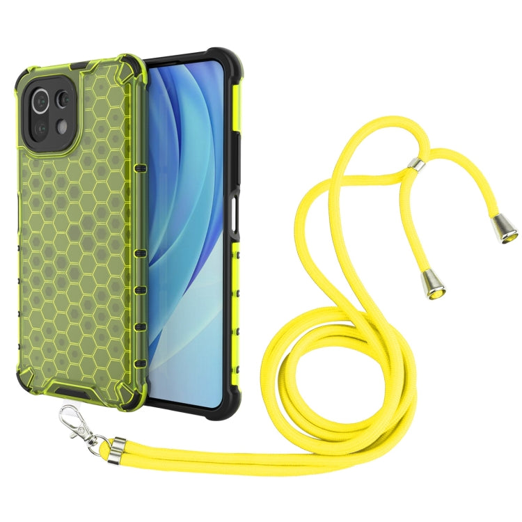 For Xiaomi Mi 11 Lite Shockproof Honeycomb PC + TPU Case with Neck Lanyard