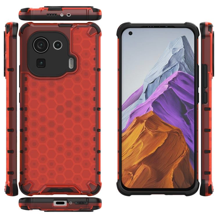 For Xiaomi Mi 11 Pro Shockproof Honeycomb PC + TPU Case with Neck Lanyard