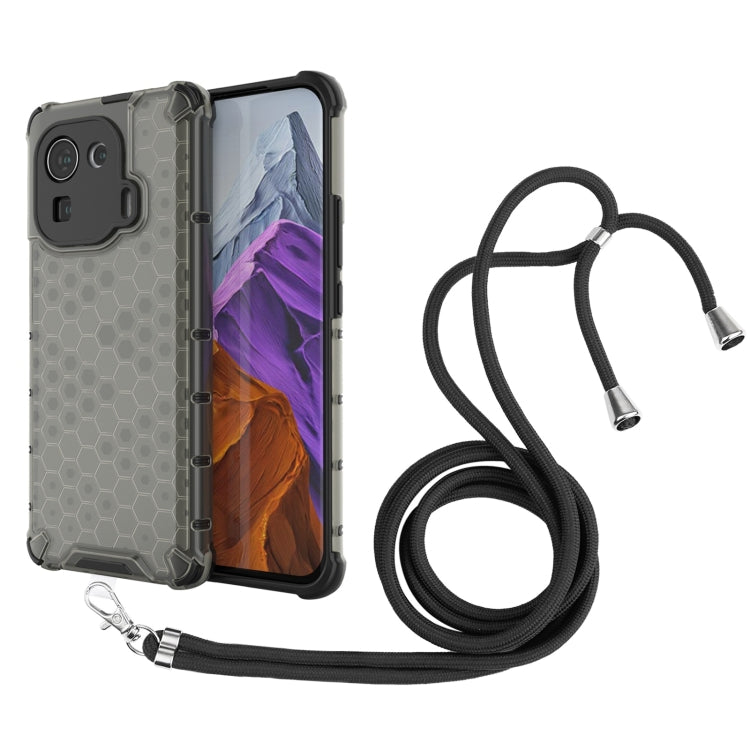 For Xiaomi Mi 11 Pro Shockproof Honeycomb PC + TPU Case with Neck Lanyard