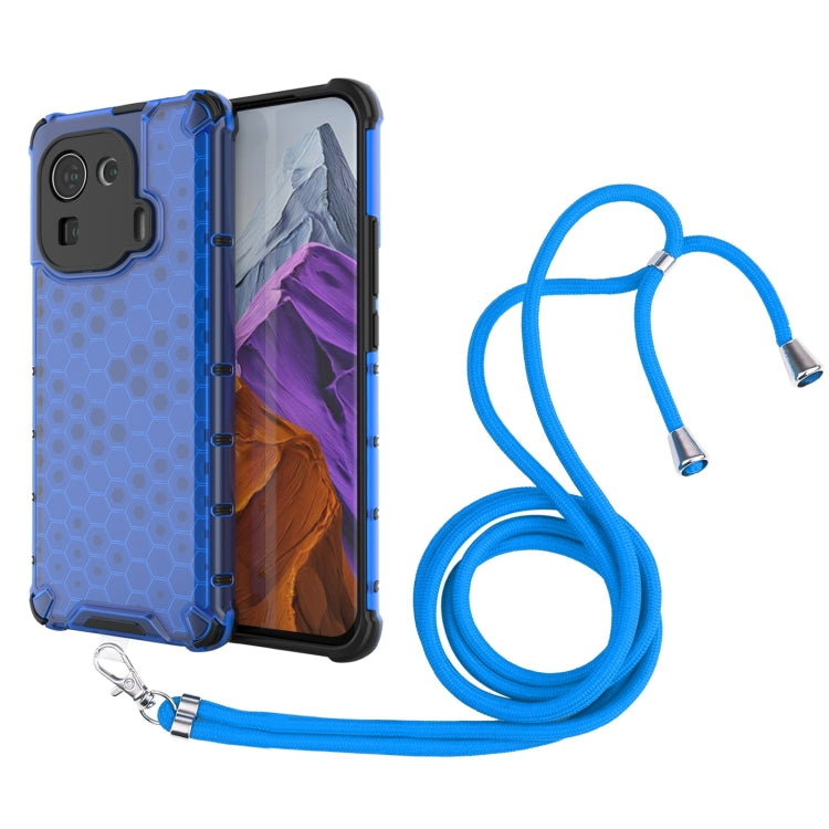 For Xiaomi Mi 11 Pro Shockproof Honeycomb PC + TPU Case with Neck Lanyard