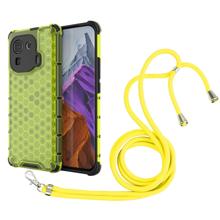 For Xiaomi Mi 11 Pro Shockproof Honeycomb PC + TPU Case with Neck Lanyard