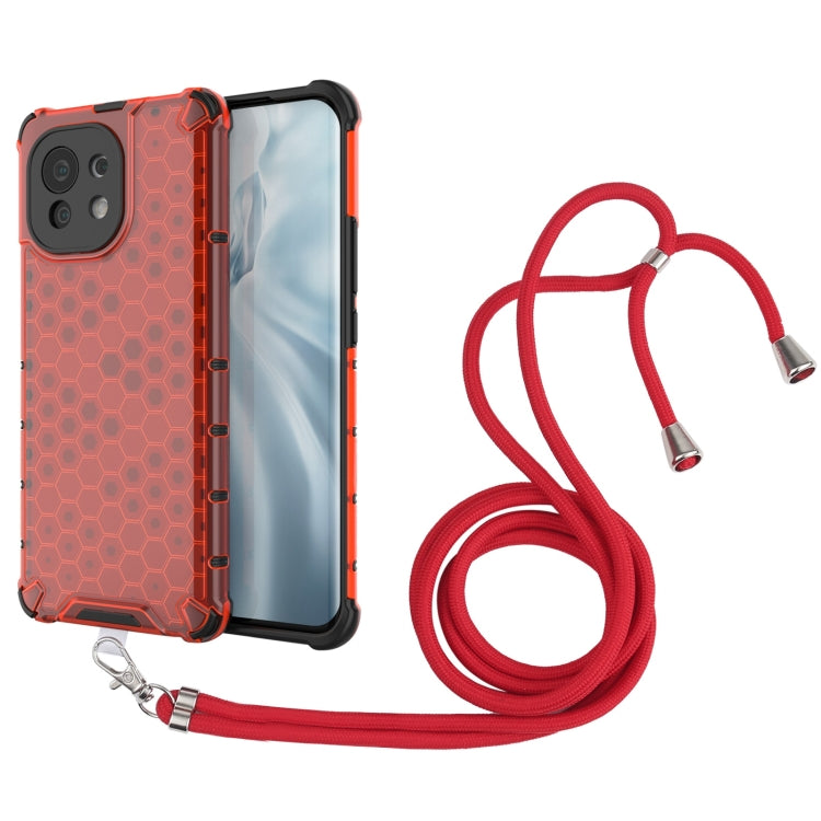 For Xiaomi Mi 11 Shockproof Honeycomb PC + TPU Case with Neck Lanyard