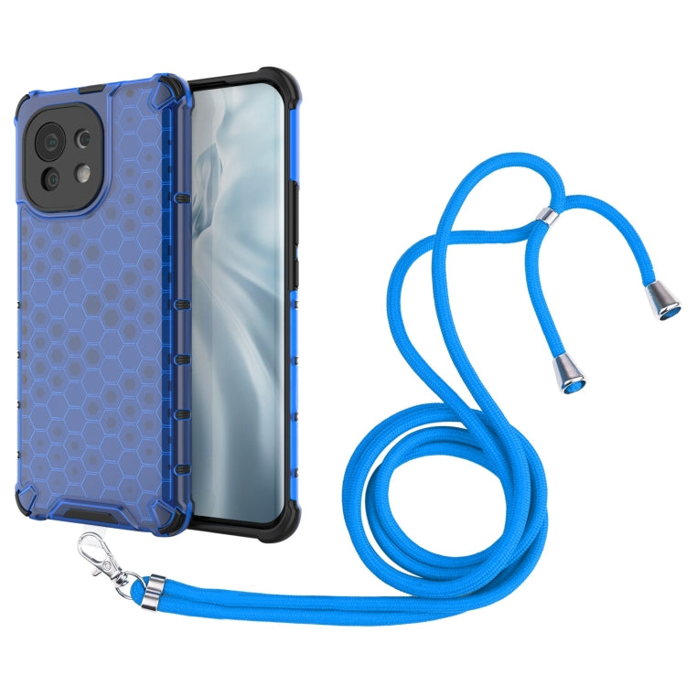 For Xiaomi Mi 11 Shockproof Honeycomb PC + TPU Case with Neck Lanyard