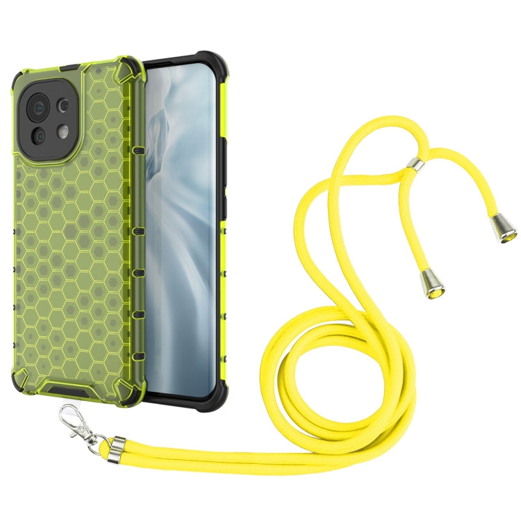 For Xiaomi Mi 11 Shockproof Honeycomb PC + TPU Case with Neck Lanyard