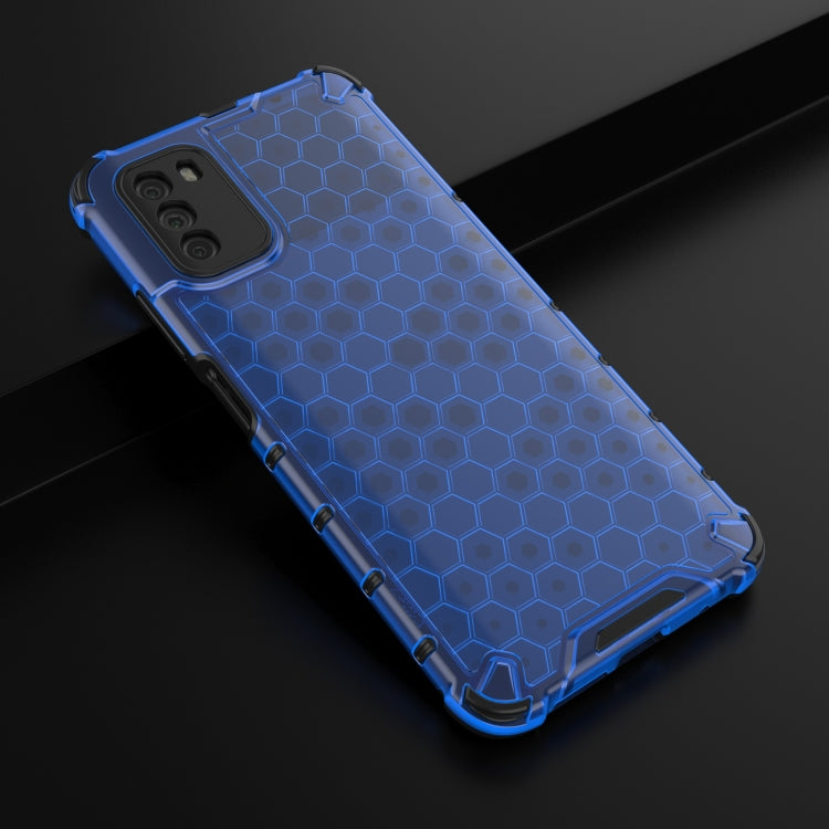 For Xiaomi Poco M3 Shockproof Honeycomb PC + TPU Case with Neck Lanyard