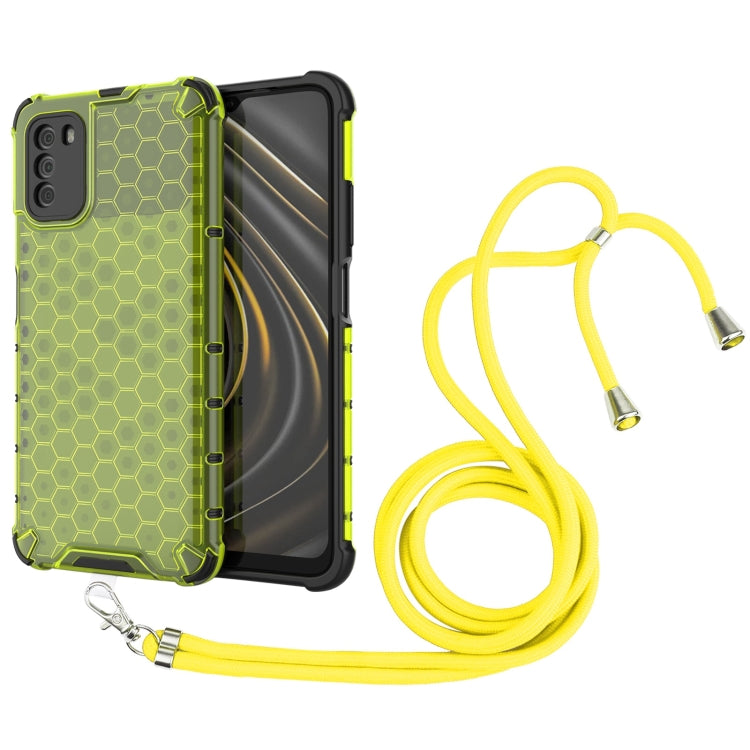 For Xiaomi Poco M3 Shockproof Honeycomb PC + TPU Case with Neck Lanyard
