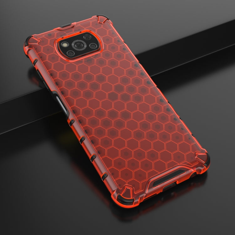 For Xiaomi Poco X3 NFC Shockproof Honeycomb PC + TPU Case with Neck Lanyard