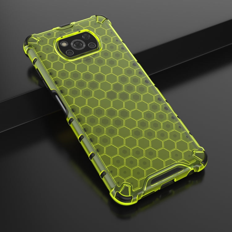 For Xiaomi Poco X3 NFC Shockproof Honeycomb PC + TPU Case with Neck Lanyard