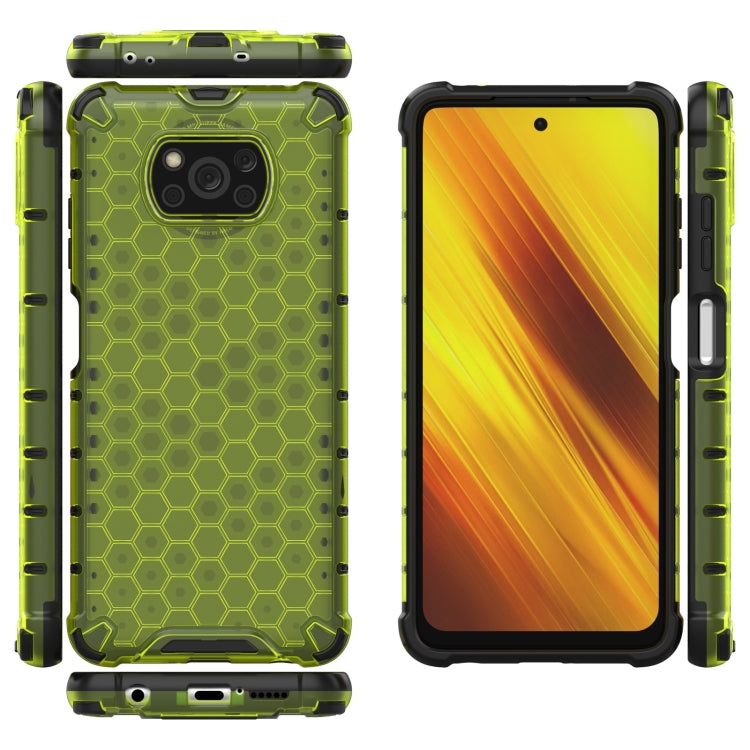 For Xiaomi Poco X3 NFC Shockproof Honeycomb PC + TPU Case with Neck Lanyard