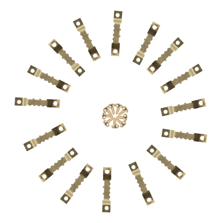 A6302 300 in 1 RV High-bow Double-sided Serrated Hanger Hooks with Self-tapping Screws + Screwdriver(Gold + Black)