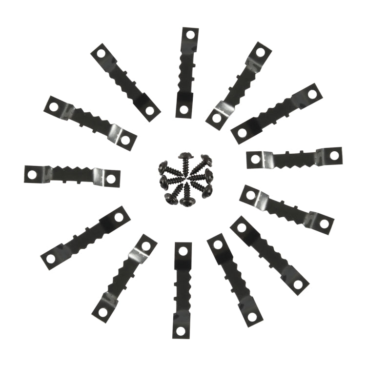 A6303 600 in 1 RV High-bow Double-sided Serrated Hanger Hooks with Self-tapping Screws + Screwdriver(Gold + Black)