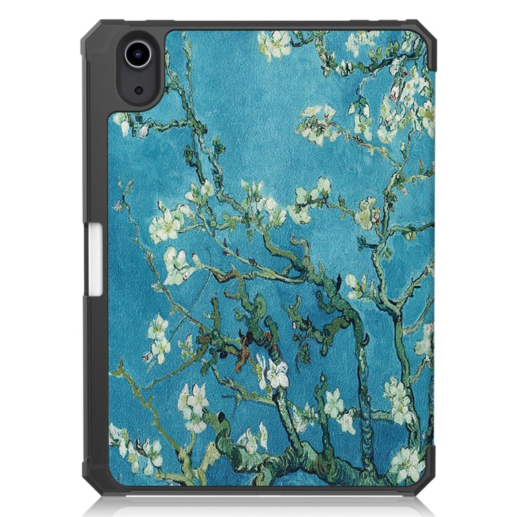 For iPad mini 6 Colored Drawing Horizontal Flip TPU + PU Leather Tablet Case with Three-folding Holder & Sleep / Wake-up Function & Pen Slot
