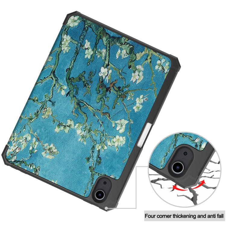 For iPad mini 6 Colored Drawing Horizontal Flip TPU + PU Leather Tablet Case with Three-folding Holder & Sleep / Wake-up Function & Pen Slot