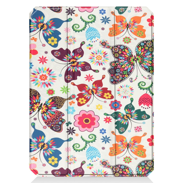 For iPad mini 6 Colored Drawing Horizontal Flip TPU + PU Leather Tablet Case with Three-folding Holder & Sleep / Wake-up Function & Pen Slot