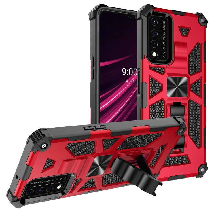 For T-Mobile REVVL V+ 5G Shockproof TPU + PC Magnetic Protective Case with Holder